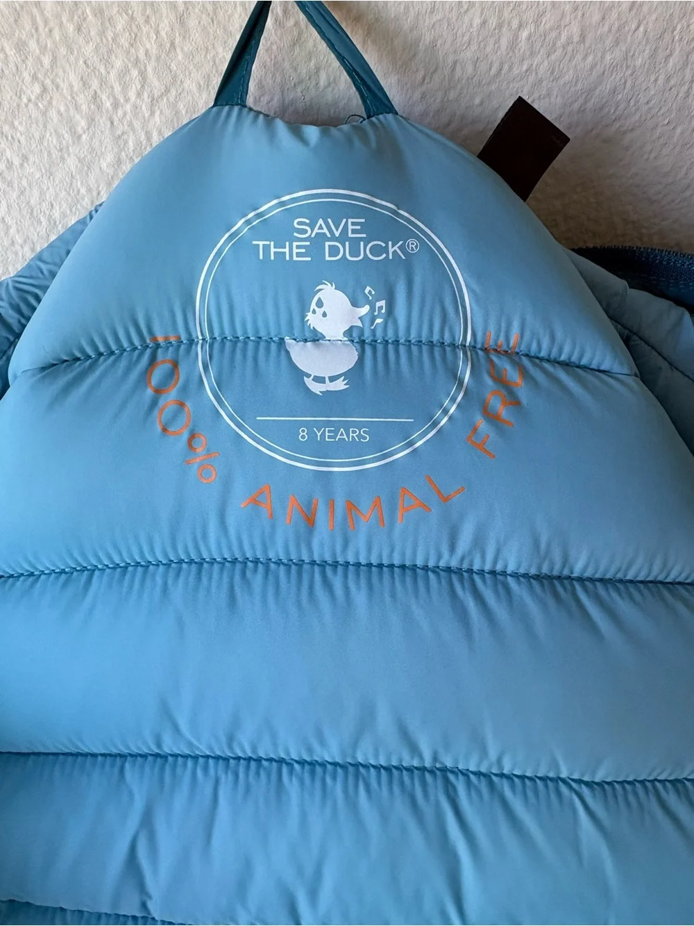 Save the Duck Kids Blue Hooded Puffer Jacket Size 8 Years NWOT